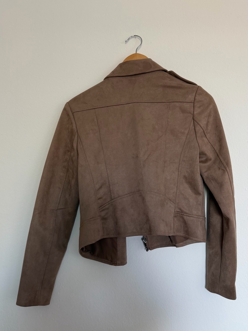 Steve Madden Taupe Suede-Look Moto Jacket - Picture 5 of 5